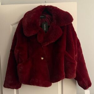 NOIZE Women's Faux Fur Jacket - Rich Burgundy